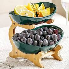 2/3 Ripiani portafrutti, piatto portasalumi, piastre decorative - Set di ciotole di plastica per la frutta per cucina e ristorante - Vassoi porta pietanze a più piani per frutta, spuntino e dessert - Regalo di Natale