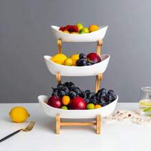 2/3 Ripiani portafrutti, piatto portasalumi, piastre decorative - Set di ciotole di plastica per la frutta per cucina e ristorante - Vassoi porta pietanze a più piani per frutta, spuntino e dessert - Regalo di Natale