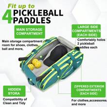 Pickleball Sport Backpack, Portable Pickleball Bag With Shoe Compartment, Waterproof Padel Bag, Tennis Racket Bag - Multicolor - View 11