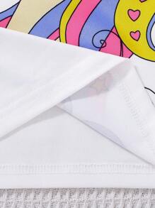 Young/Young Girl Unicorn Graphic T-Shirt And Start Pattern Leggings,Comfortable & Stylish Outfit For Daily Wear,Outdoor,SportsSpring/Summer Unicorn