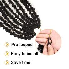 1-6 Packungen Gehäkelte Schmetterling Zöpfe, 12", 14", 18", 22", 24", 30", 36" vorgeschlungene Schmetterling Zöpfe, weich & flauschig, vintage Schmetterling Zöpfe, synthetische Göttin Zöpfe, lockige Zöpfe, gehäkelte synthetische Perücken, geeignet für Frauen & Mädchen, toll für Freitag, Weihnachtsgeschenke, Alltag, Feiertage, Schwimmen, Partys, Aufführungen, Geschenke, Hochzeiten und mehr - Verschiedenfarbig - Übersicht 5