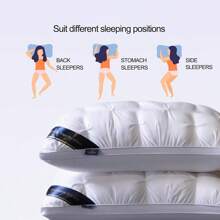 Double Bed 2 Piece Set, Soft Supporting Queen Pillow 2 Piece Bed, Fluffy Down Replacement Pillows, Luxury Hotel Gel Pillows, Suitable For Side Sleeping Mother Day Gift - trắng - Xem 3