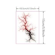 1 pieza Tatuaje temporal impermeable con diseño de relámpago rojo, de larga duración - Negro - Ver 4