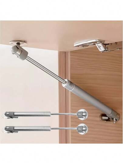 经典款式抛光金属表面橱柜气升降阻尼铰链，100N/22.5lbs 气弹簧减震器，适用于厨柜、家具、玩具箱