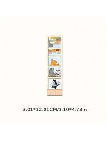 SCXXBSW 4pcs Cat World Warm Cabin Creative Graffiti Magnetic Bookmark Decoration Book Desktop Exquisite Souvenirs - Multicolor - View 2