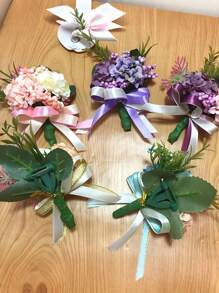 6Pcs Triangle Brooch For Groom Bridal Wedding, DIY Corsage Pins, Wedding Buttonhole Flowers Pin, High-End Bouquet Holder, Wedding Corsage Making Material T-Shaped Chest Buckle, Holder, Valentine's Day Flower Bundle Stand, Wedding Supplies