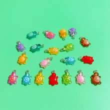 20pcs Mix Color Luminous Mini Turtle Suitable For Handmade Jewelry Pendant Earrings Necklace Bracelet Keychain Bag Charm Resin Craft Parts
