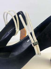 Cordones de zapatos sin instalación, soporte decorado con cristales para cordones de tacones, accesorios de zapatos elegantes