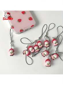 Sanrio 1 件可爱草莓猫手机挂件、趣味 DIY 背包挂件、钥匙扣装饰、派对钥匙圈礼品袋，适合作为朋友的生日礼物送给母亲、家人、朋友、生日、节日手机挂饰、手机链 - 彩色 - 查看 4