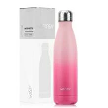 watersy 1 pièce Bouteille d'eau en acier inoxydable WATERSY, flacon isotherme de 17 oz/500 ml, bouteille d'eau en métal bleu gardant les boissons froides et chaudes, gourde de voyage pour l'école, la salle de sport, les déplacements et les sports