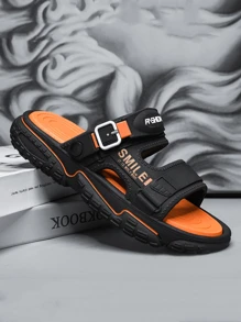 Men's Casual Non-Slip Slides, Quick Dry & Wear-Resistant Open Toe Slippers, Suitable For Indoor/Outdoor, Shower, Pool, Beach. Comfortable Indoor/Outdoor Couple Shoes, All Season - Black - View 3