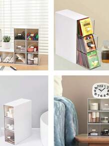 1pc Tea Bag Organizer, Stackable Tea Box With 3 Drawers, Plastic Tea Bag Holder For Kitchen, Pantry, Cabinet, Countertop, Multi-Functional Kitchen Organizers And Storage, Home Organizer - White - View 6
