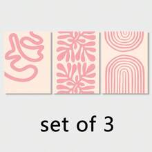 3pcs/Set Canvas Poster Pink Abstract Art, Bedroom, Office, Living Room, Cafe, Bar, Home And Dorm Room Wall Decor, Unframed - Multicolor - View 10
