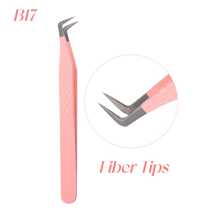 FADVAN Fadvan 1 Pc Eyelash Tweezers Extension Pink Stainless Steel Superhard Tweezers With Fiber Tips High Precision Anti-Static Tweezers