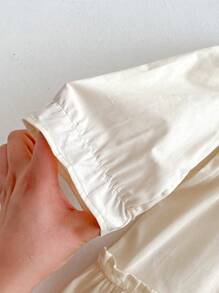 1 bucată rochie casual cu mânecă lungă brodata prințesă cu volane, confortabilă și la modă pentru primăvară/vară - Caisă - Vizualizare 7