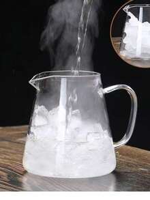 1pc Glass Teapot With 304 Stainless Steel Filter, High Borosilicate Glass, Straight Body Steel Infuser Teapot, Large Capacity Triangle Pot - Multicolor - View 8