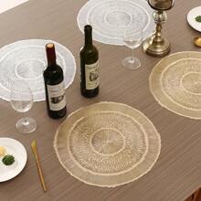 1 pièce/4 pièces/6 pièces Sets de table décoratifs en PVC résistant à la chaleur et antidérapants en forme de méduse avec feuille d'or ajourée, pour hôtels, restaurants, fêtes, mariages et vacances