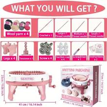 Knitting Machine 48 Needles, Smart Knitting Crochet Machine, Double Knit Loom Machine Kit,Knitting & Crochet Kit For Beginners,Adult/Children's Set DIY Knitting Loom Machine - Pink - View 2