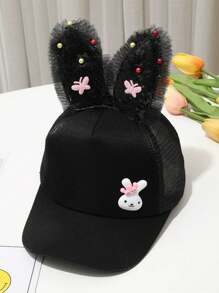 1pc Adjustable Children Rabbit Design Cute Duck Bill Cap, Adorable Baseball Hat For Girls, Suitable For Everyday Wear - Bunny Baseball Cap - View 15