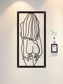 1 件女性身体形状金属墙饰、浴室墙壁装饰、金属线艺术、卧室墙壁雕塑、家居装饰 - 彩色 - 查看 5