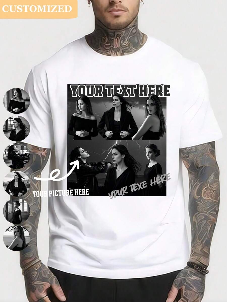 Customize Sports, Comfortable, Breathable T-Shirts, Upload Your Favorite Pictures, Text Logo Design, Commemorative Text, Provide Personalized T-Shirt Gifts For Family, Friends, And Couples, From The Love Of Angels