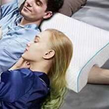 Couple's Zero Pressure Memory Foam Pillow, Slow Rebound Without Hand Imprint, Aids Sleep, Dual-Person Memory Foam Pillow - White - View 3