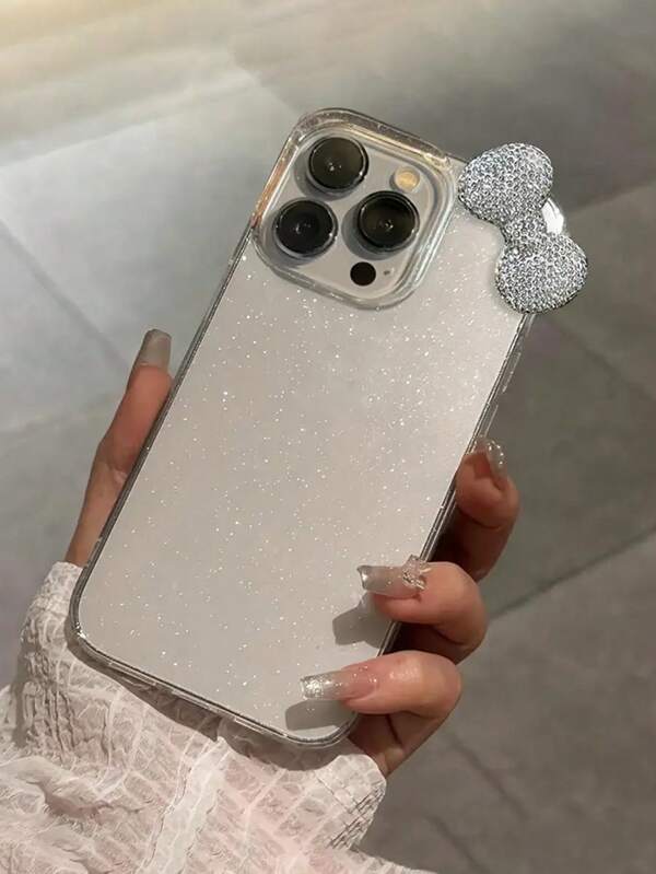 Bling Glitter Rhinestone Transparent Phone Case Compatible With IPhone 17/16/16Plus/16Pro/16ProMax/14/12/13/XR/11, Creative Shockproof Protective Cover For IPhone 15/X/11ProMax Series