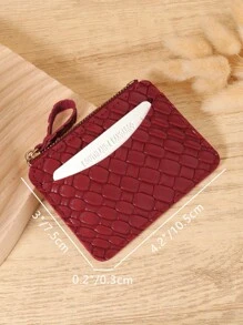 Burgundy Bag Charry Red Bag Wine Red Bag, Elegant Wine Red Two-Tone Premium Leather Women's Slim Wallet With Embossed Texture And Smooth Finish, Multi-Functional Card Storage, Zippered Coin Compartment, And Snap Closure - Scratch-Resistant Hardware