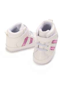 新生婴儿男女通用百搭纯白色绅士风格休闲生日鞋，婴幼儿运动鞋