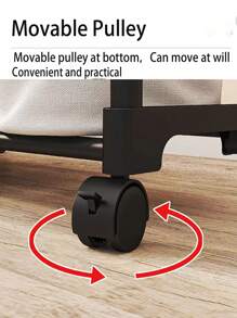 1 件独立式单/双杆晾衣架，室内阳台移动衣服挂架，适用于家庭/宿舍 - 黑色 - 查看 6