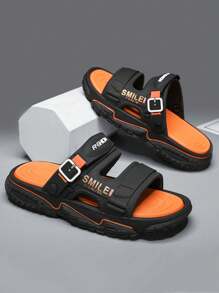 Men's Casual Non-Slip Slides, Quick Dry & Wear-Resistant Open Toe Slippers, Suitable For Indoor/Outdoor, Shower, Pool, Beach. Comfortable Indoor/Outdoor Couple Shoes, All Season - Black - View 11