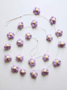 1 pièce Couronne florale au crochet fait main - Chaîne de marguerites violettes, convient pour la décoration de la maison au printemps/été, parfait pour un cadeau de mariage, baby shower ou fête des mères. Décoration murale florale colorée pour le salon, la chambre, la pépinière, les fêtes, les mariages, les anniversaires, les cérémonies de remise des diplômes - Prune - Voir 11