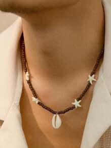 1 pezzo Collana con ciondolo a forma di stella marina estiva, gioiello versatile di moda