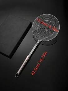 1pc Stainless Steel Round Handle Strainer, 304 Stainless Steel Wire Skimmer Ladle For Hot Pot, Frying & Serving Fried Food, Dumplings, Noodles,Kitchen,Summer Beach Party,Food,Camping,Organizer,Room Decor,Kitchen Items.