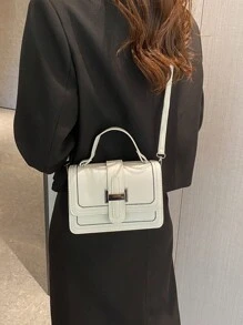 Mini Fashionable Women Quilted Flap Hand Bag, Patchwork Flap Small Square Bag, Outdoor Shopping Bag, Versatile Commuter Bag - White - View 12