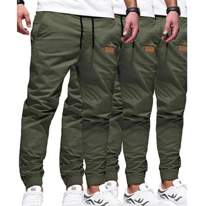 Men's 3-Pack Cotton Comfortable Overalls Hiking Outdoor Fitness Jogging Pants