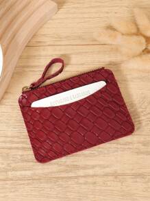 Burgundy Bag Charry Red Bag Wine Red Bag, Elegant Wine Red Two-Tone Premium Leather Women's Slim Wallet With Embossed Texture And Smooth Finish, Multi-Functional Card Storage, Zippered Coin Compartment, And Snap Closure - Scratch-Resistant Hardware