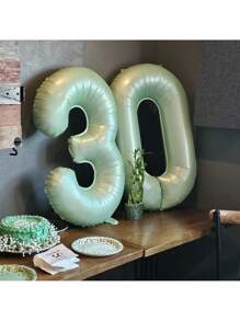 30pcs White, Gold, Black Number 30 Balloon Set, 30th Birthday Party Decorations, Anniversary Party Background Decorative Balloons - Multicolor - View 3