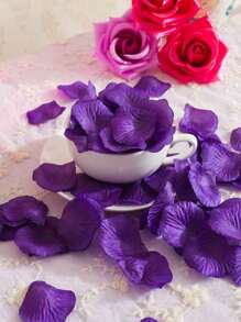 100 片人造无纺布玫瑰花瓣，婚礼情人节派对节日聚会装饰假花瓣五彩纸屑，桌面中心装饰