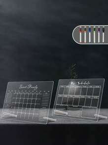 1pc Desktop Display Weekly/Monthly Planner Whiteboard, Reusable Dry Erase Board For Home Use, Memo Reminder Handwritten Message Board - Multicolor - View 9