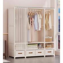 Armoire de chambre pratique et élégante, Porte-vêtements sur pied, Porte-vêtements robuste, Armoire de luxe à haute capacité, Armoire de rangement de vêtements à assemblage facile, Vêtements, Pantalons, Couette, Disponible en plusieurs tailles et styles, Grande capacité et assemblage facile