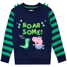 Peppa Pig Sweatshirt | George Pig Boys' Sweater With Soft 3D Spikes | Kids' Jumpers - Blue - View 1