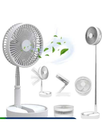 Ventilador Dobrável Portátil Piso Retrátil Usb Ajustável Adequado Para Escritório Ar Livre Viagens Camping