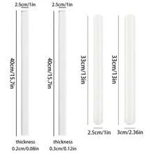 2pcs Acrylic Cookie & Cake Dough Roller Straightener Set, Includes Rolling Pin And Straight Rail Guide For Perfect Thickness, Bakeware Accessories For Bakery