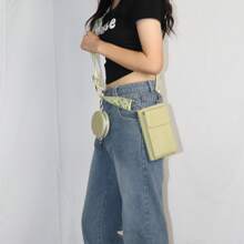 Women's Modern Minimalist Pu Leather Shoulder Crossbody Bag Large Capacity Stylish Multipurpose Pouch Wallet Purse Wallet Phone Bag For Women - Green - View 3