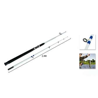 Canna da pesca in fibra di vetro rosso, canna da lancio super rigida, canna da pesca da 2,4/2,7/3/3,6/4,5 m