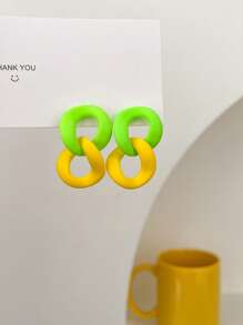 1 对经典彩色漆耳环 - 彩色 - 查看 6