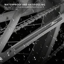 Bicycle Chain Protector Sticker Frame Scratch Resistant Dust Proof Mountain Bike Carbon Fiber Chain Protection Cover - Black - View 4