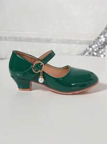 1 Pair Girls Princess Heels, Suitable For Spring And Autumn - Green - View 6