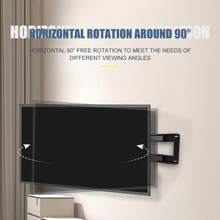 TV Wall Mount For LED LCD, Swivels Tilts Extends Double Arm Full Motion TV Wall Bracket Holds Up To 50kg, Includes Cable - Black - View 4